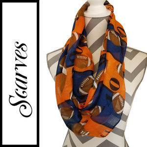 Infinity scarf in orange and blue